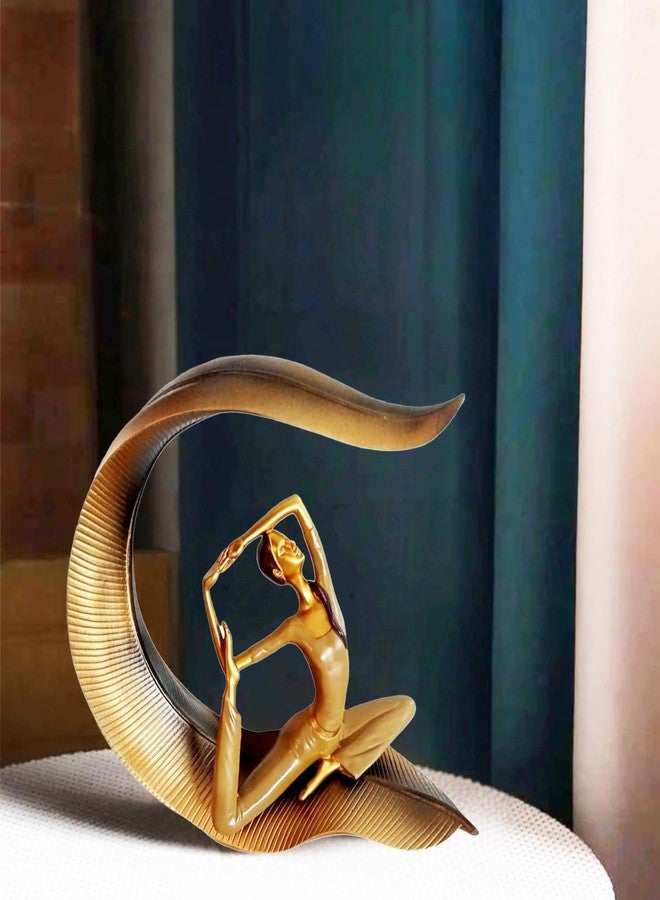 Go Hooked Yoga Lady Statue Polyresin Meditating Woman Figurine for Home & Office Décor 22Cm | Elegant Yoga Showpiece | Zen Décor | Namaste Meditation Idol | Decorative Woman Statue (Gold) - Image 1